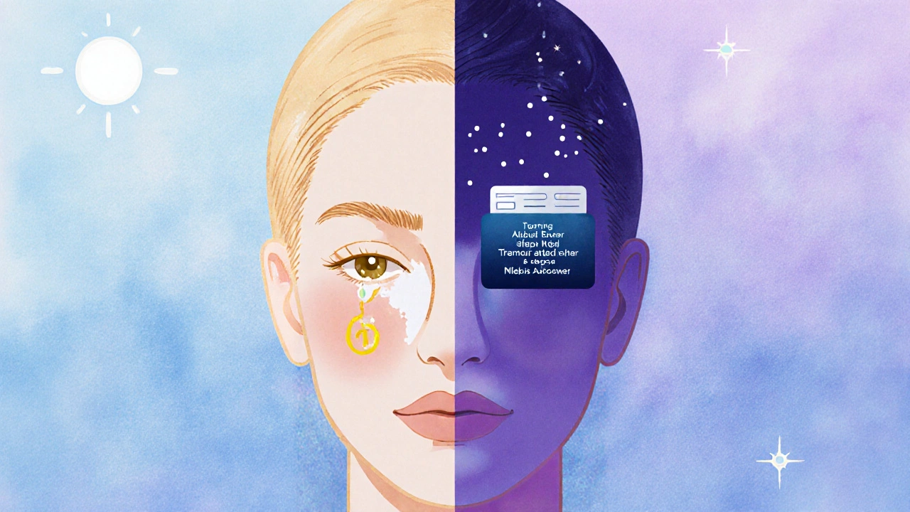 Силуэт лица с последовательным нанесением сыворотки, крема и солнцезащитного средства.