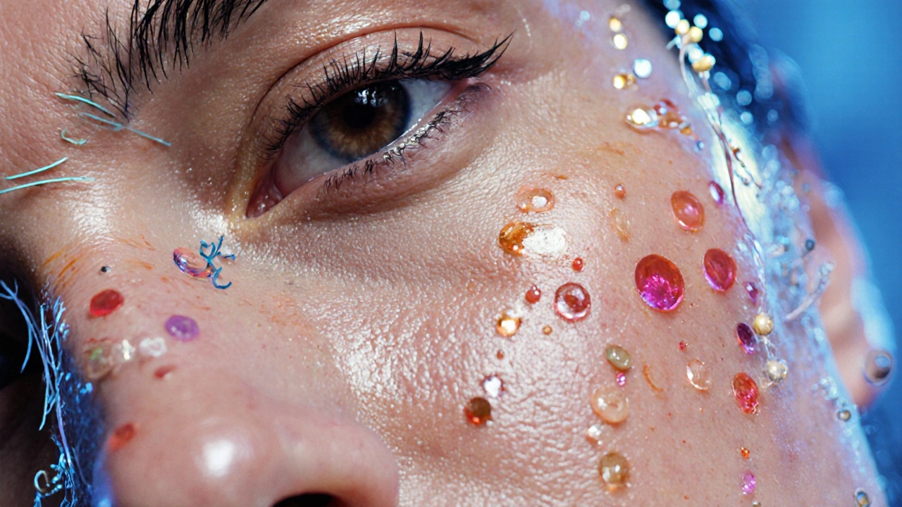 Микроскопический вид кожи с восстановленным барьером и сиянием от витамина С.