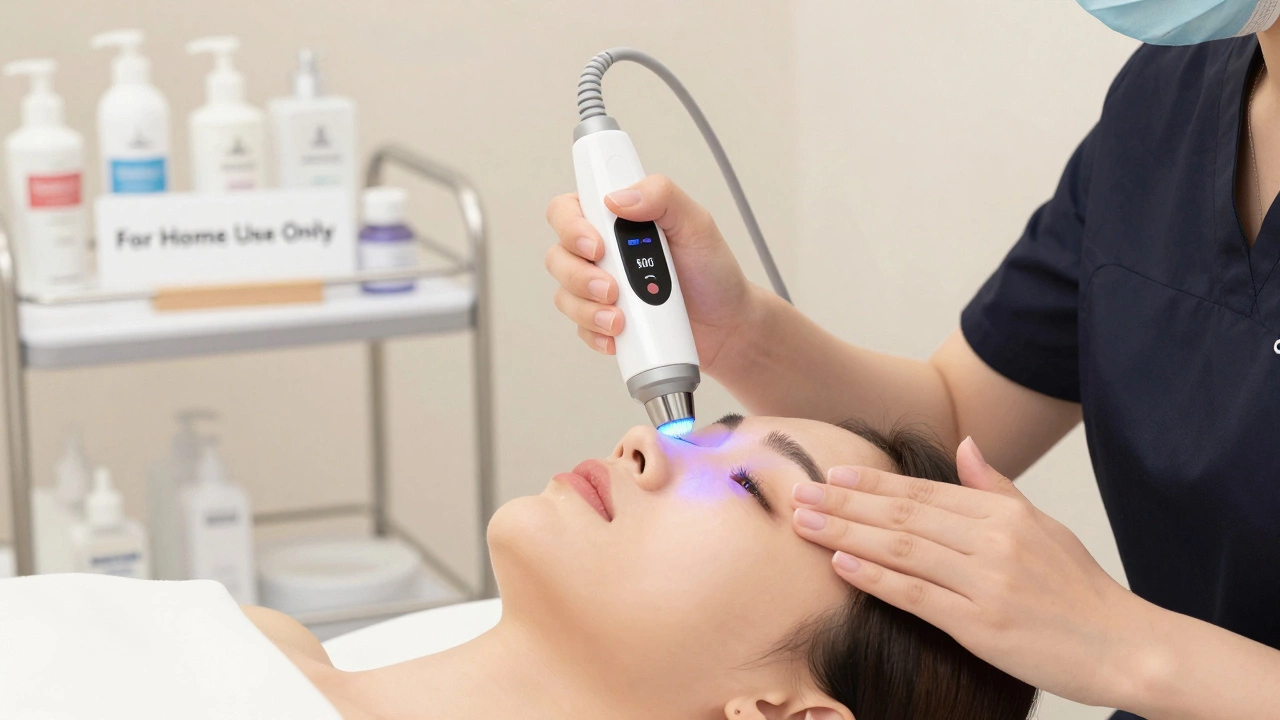 Микротоковая терапия с прибором ниже 500 мкА, мягкий свет, безопасный уход.