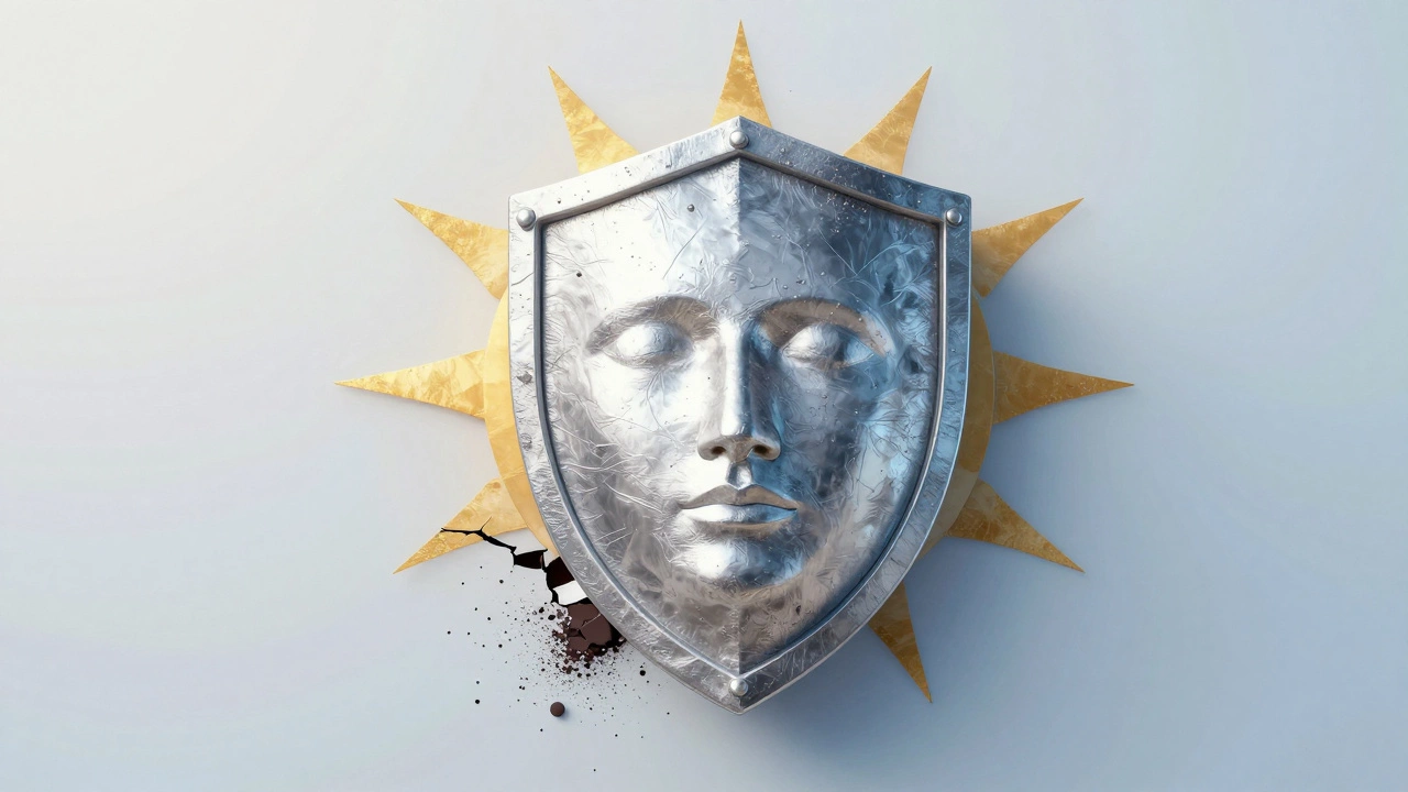 Щит из минеральных фильтров защищает лицо от УФ-лучей, пигментация исчезает под защитой.