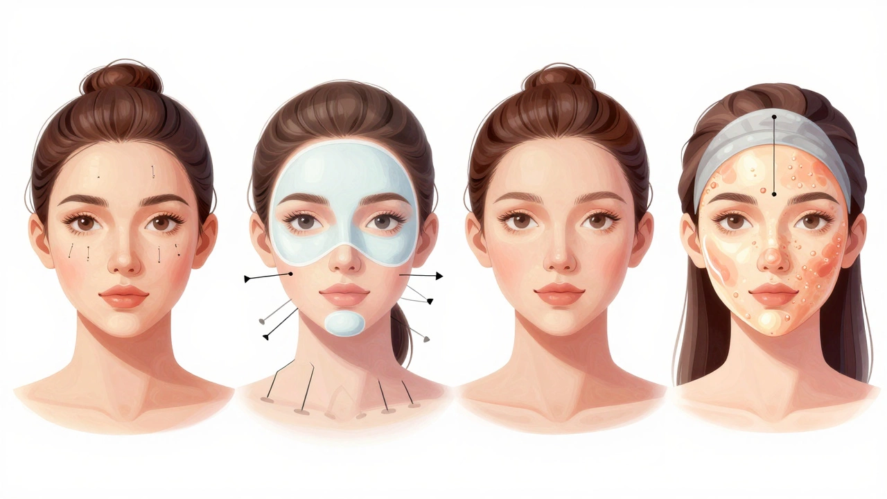 Четыре процедуры эстетической косметологии: филлеры, РЧ-лифтинг, микронидлинг и химический пилинг.