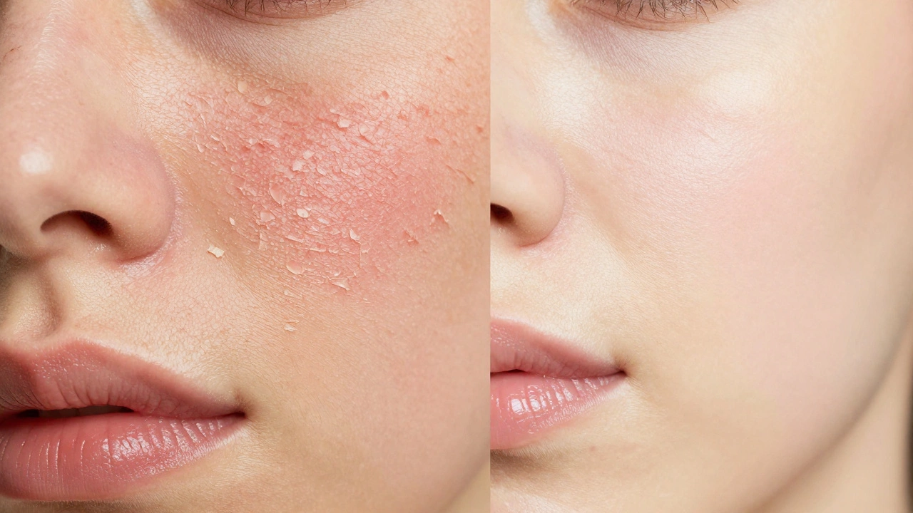 Процесс шелушения кожи и переход к гладкой, обновленной текстуре