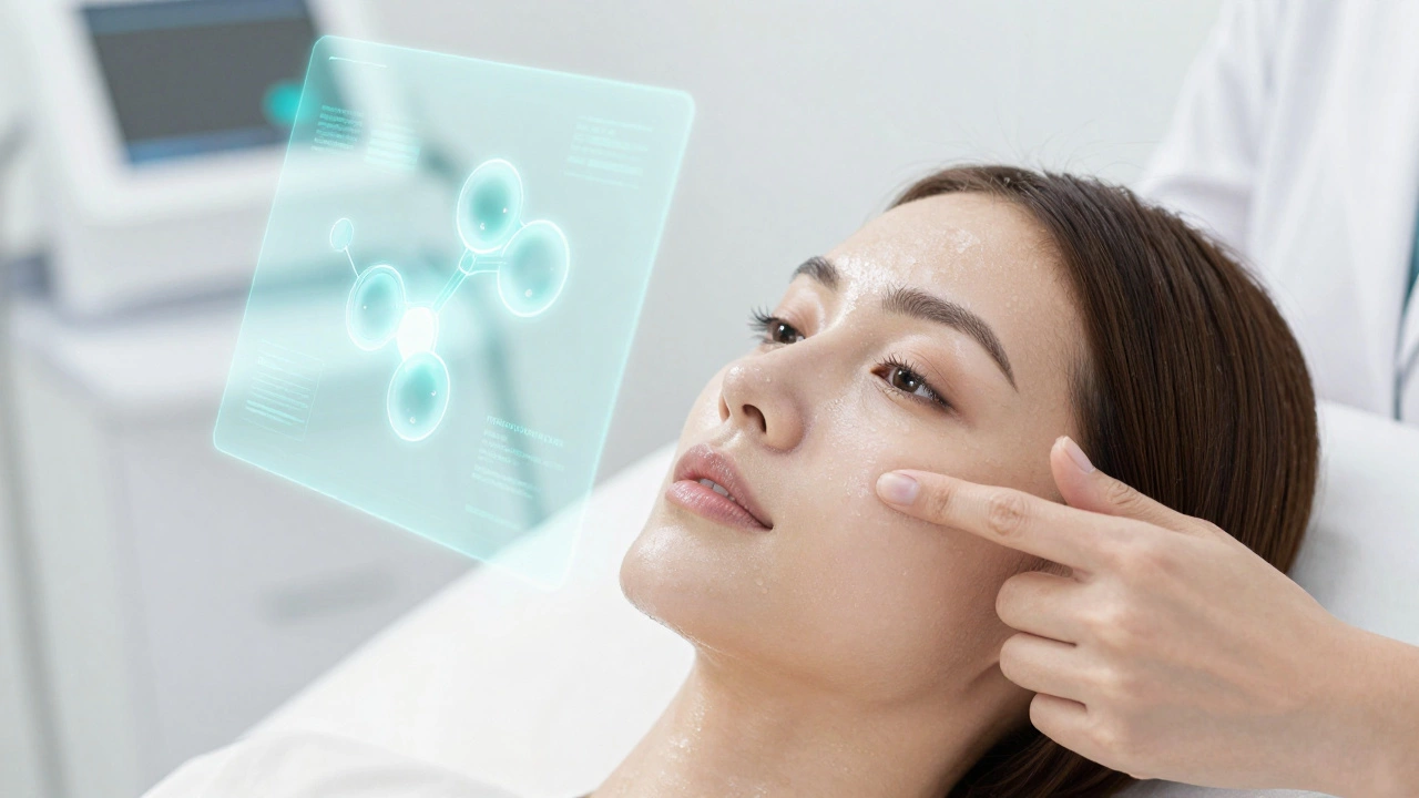 Современный уход за кожей с элементами голографической визуализации пептидов